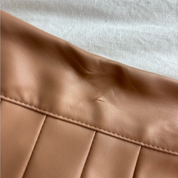 Do+Be Mini Brown Leather Pleated Skirt - Picture 7 of 7